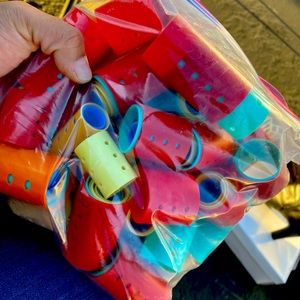 Vintage curlers with pins